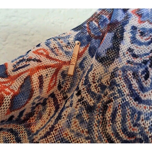 Misa Los Angeles Calypso One-Shoulder Cutout Dress Sz M Made In USA Bell Sleeve - Picture 10 of 11